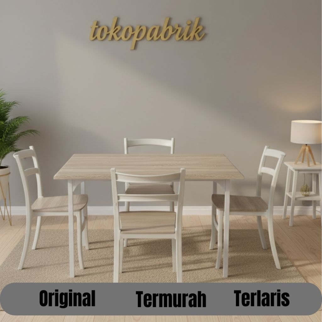 Olympic Furniture Set Meja Makan 4 Kursi Bahan Kuat Kokoh dan Tahan Lama