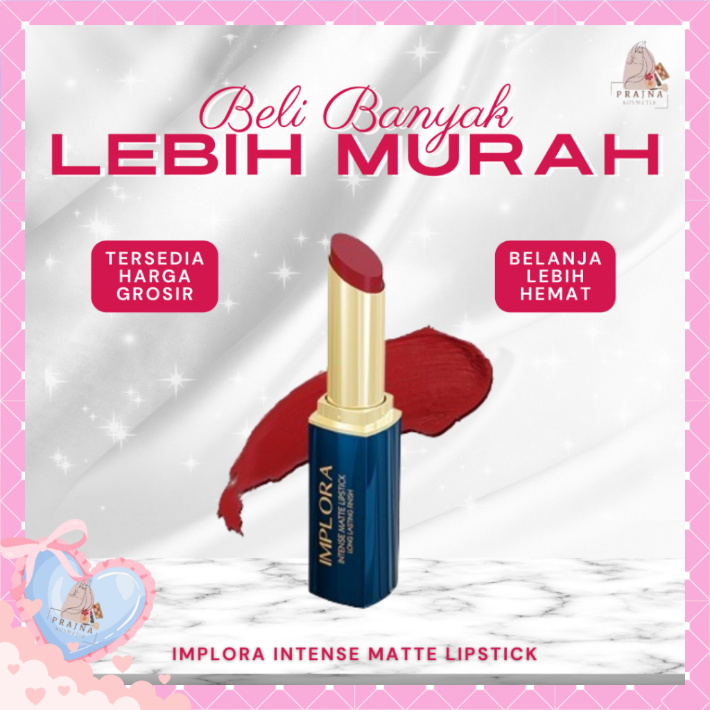 (GROSIR)Implora Lipstick Intense Matte | Lipstik Transferproof Long-Lasting