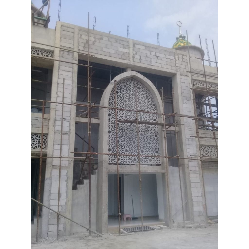 Ornamen GRC Krawangan Islami Dinding Masjid Depok