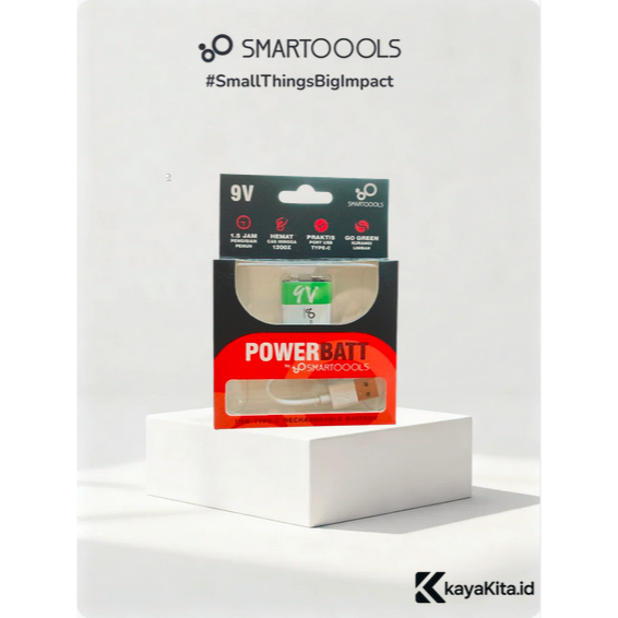 SMARTOOOLS BATTERY TYPE-C RECHARGEABLE 9V ST-9V