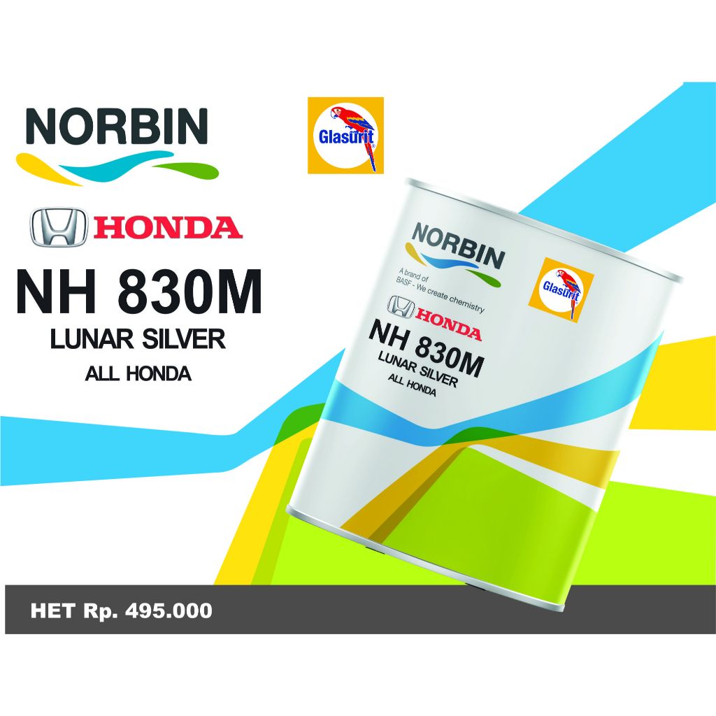 HONDA NH830M Lunar Silver, NORBIN READY MIX POLYURETHANE (PU) by GLASURIT