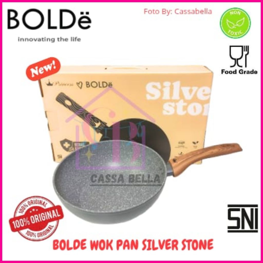 BOLDE Super Wok Pan 24cm Granite Silver Stone / BOLDE Wok 24cm / Bolde Wok Pan
