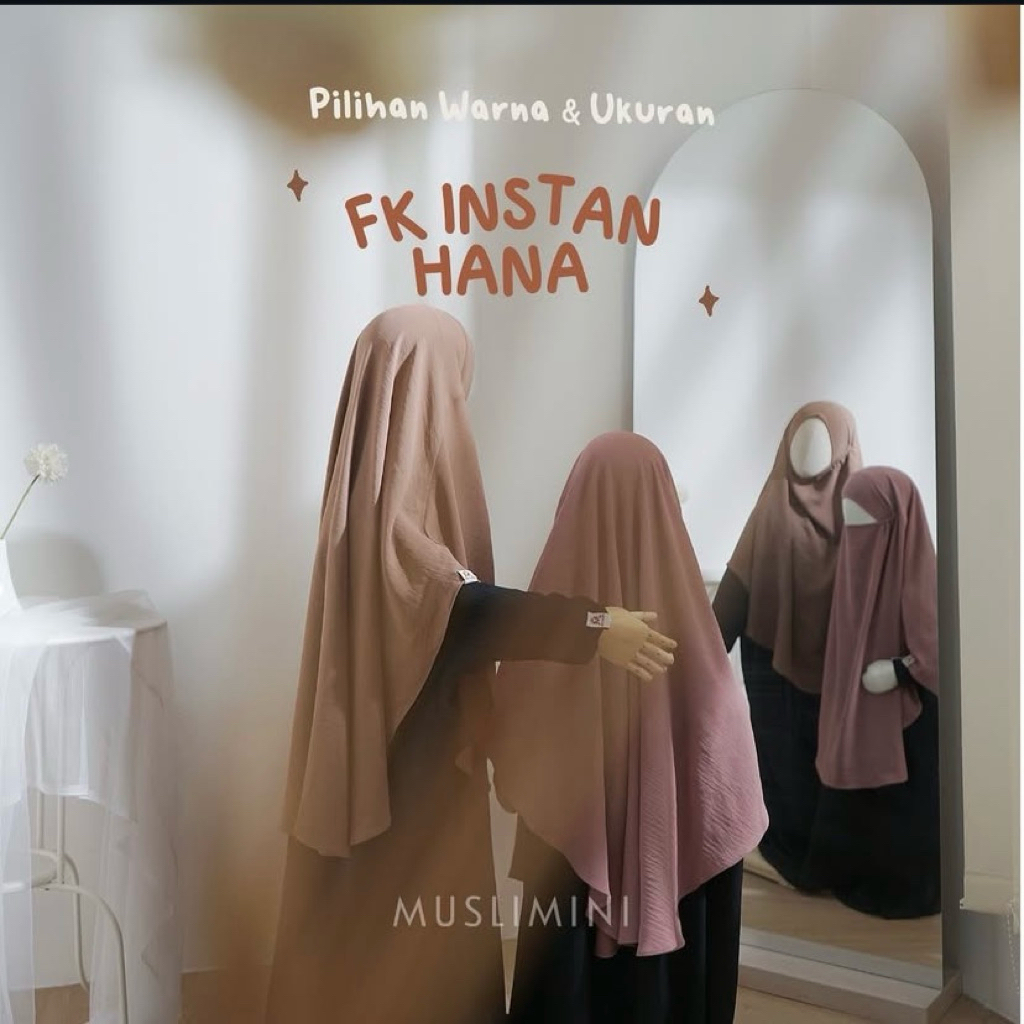 preloved jilbab anak FK instan hana muslimini warna espresso size L