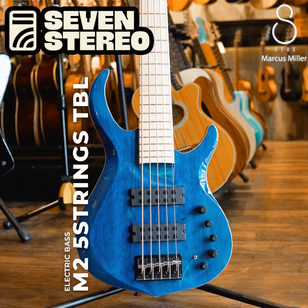 SIRE MARCUS MILLER M2 5 STRING BASS TBL Transparent Blue 2nd GEN maple