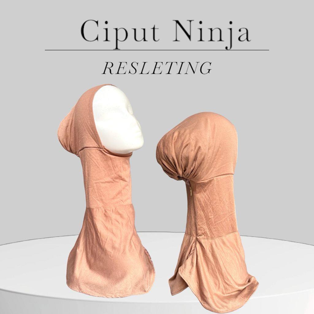 Ciput Ninja Antem Resleting / Ciput Ninja Lebar / Ciput Ninja Panjang Menutup Leher / Ciput Ninja Ba