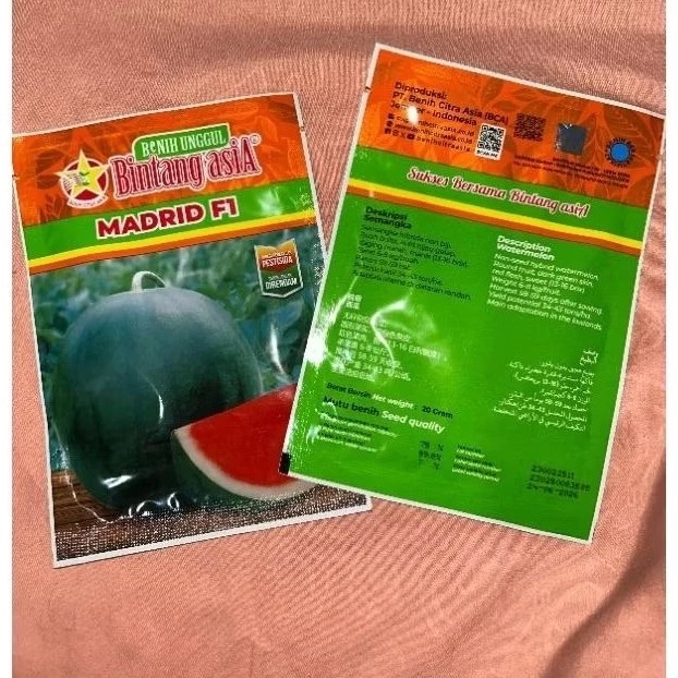 MADRID F1 Bibit Semangka Non Biji/Benih Semangka Non Biji Semasan 20 gr