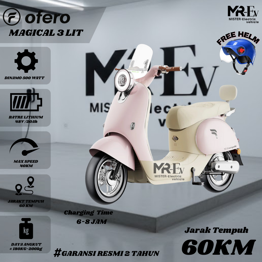 OFERO Sepeda Motor Listrik OFERO MAGICAL 3 LIT TERBARU GARANSI RESMI 2 TAHUN RESMI OFERO