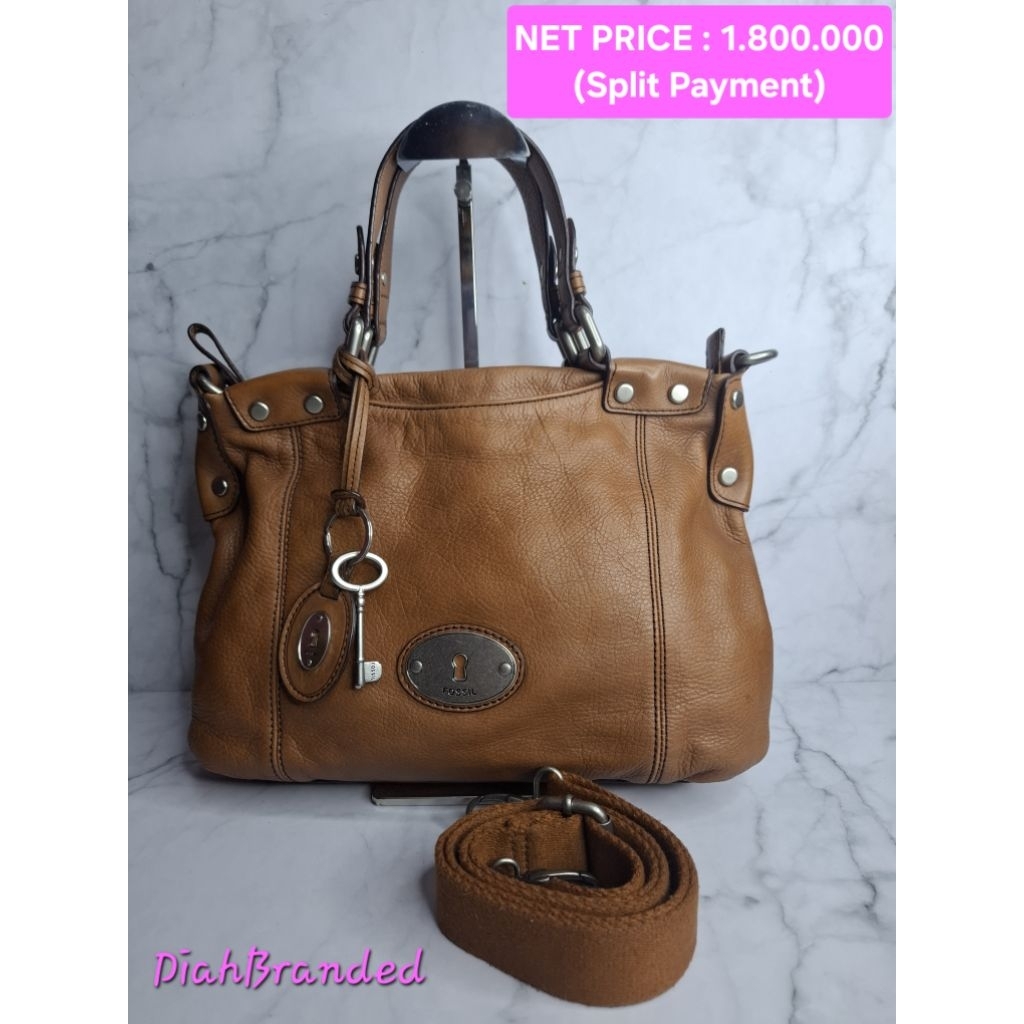 F081 - PRELOVED TAS FOSSIL MCKENNA CHESNUT BROWN FULLSET