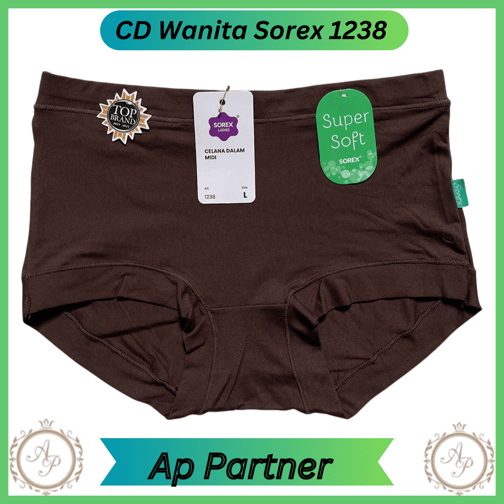 Sorex 1238 Super Soft Celana Dalam Perempuan Dewasa Bahan Polyester Polos Karet Lebar Cd Wanita Sore