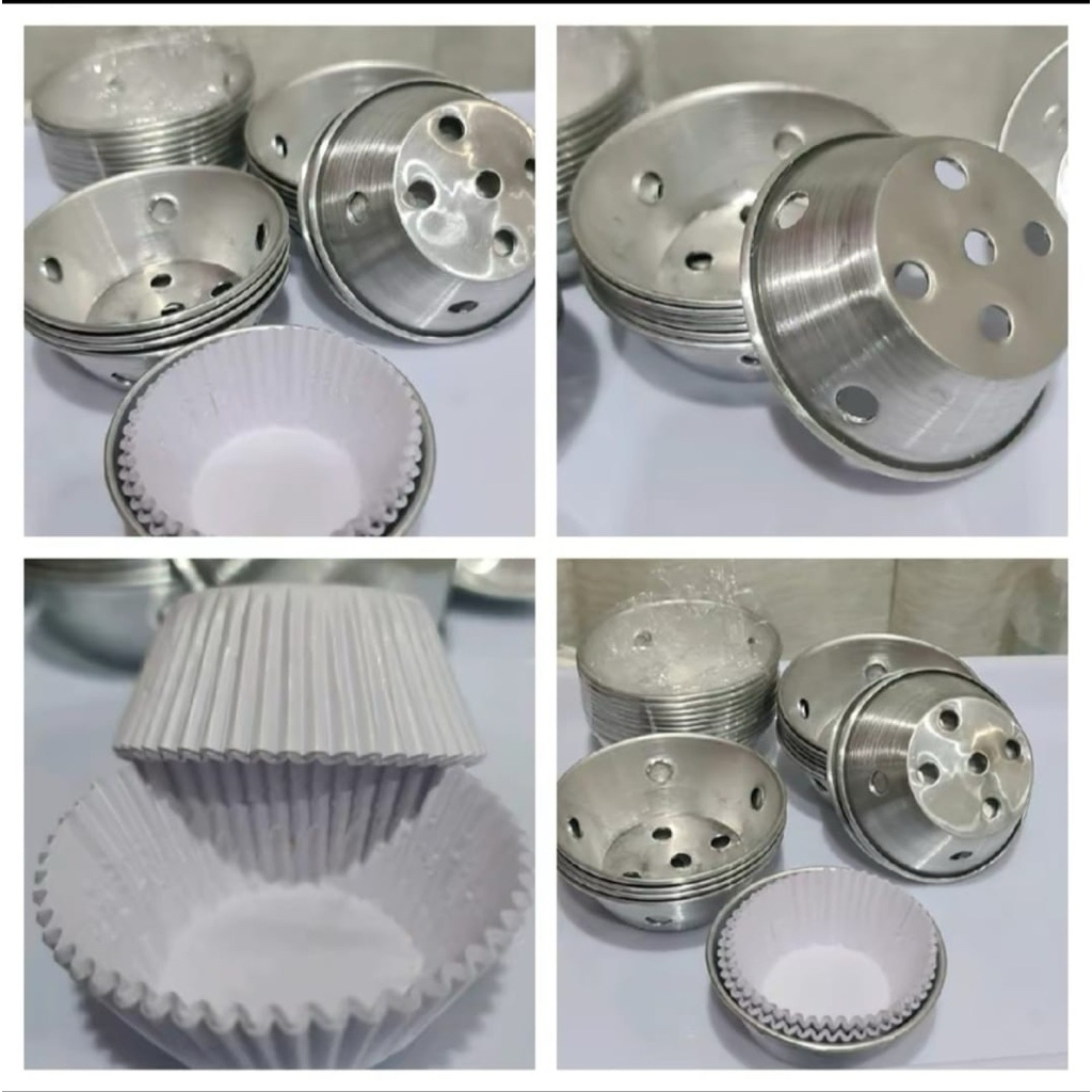 12 PCS loyang bolu kukus + 50 lembar kue bolu/ bolu kukus pendek/ loyang bolu/ loyang muffin