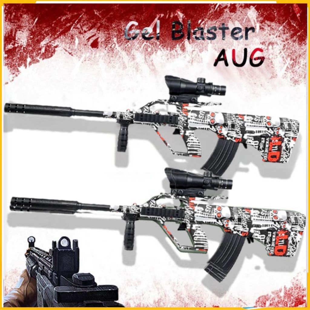 Blaster bola Gel elektrik  AUG Baru, Blaster percikan Mode otomatis dan Manual untuk kegiatan luar r