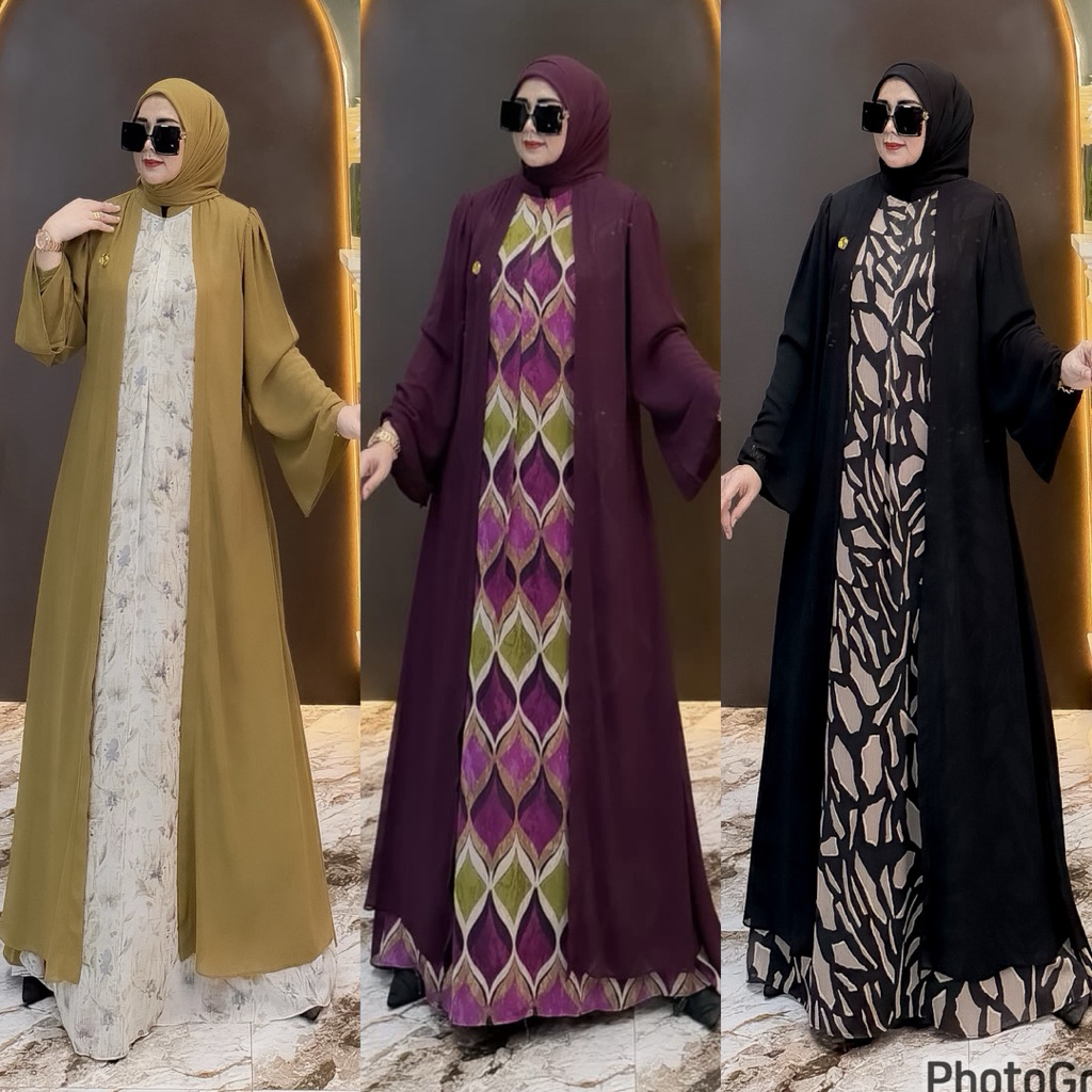 COD SYARIFAH ABAYA SET HIJAB SEGI4 BY ELIS LEBELS TERBARU BESTSELLER ORIGINAL GAMIS MOTIF TERBARU