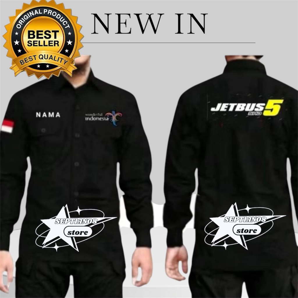 kemeja wonderful indonesia jetbus5 terbaru full bordir