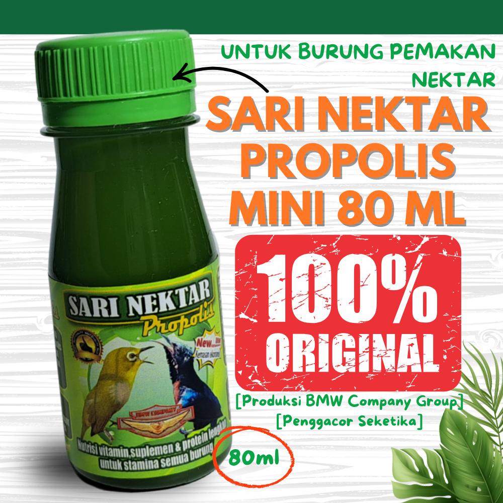 Sari Nektar Mini 80ml Vitamin Burung Pleci Kolibri Cucak Ijo Nutrisi Gacor Harian