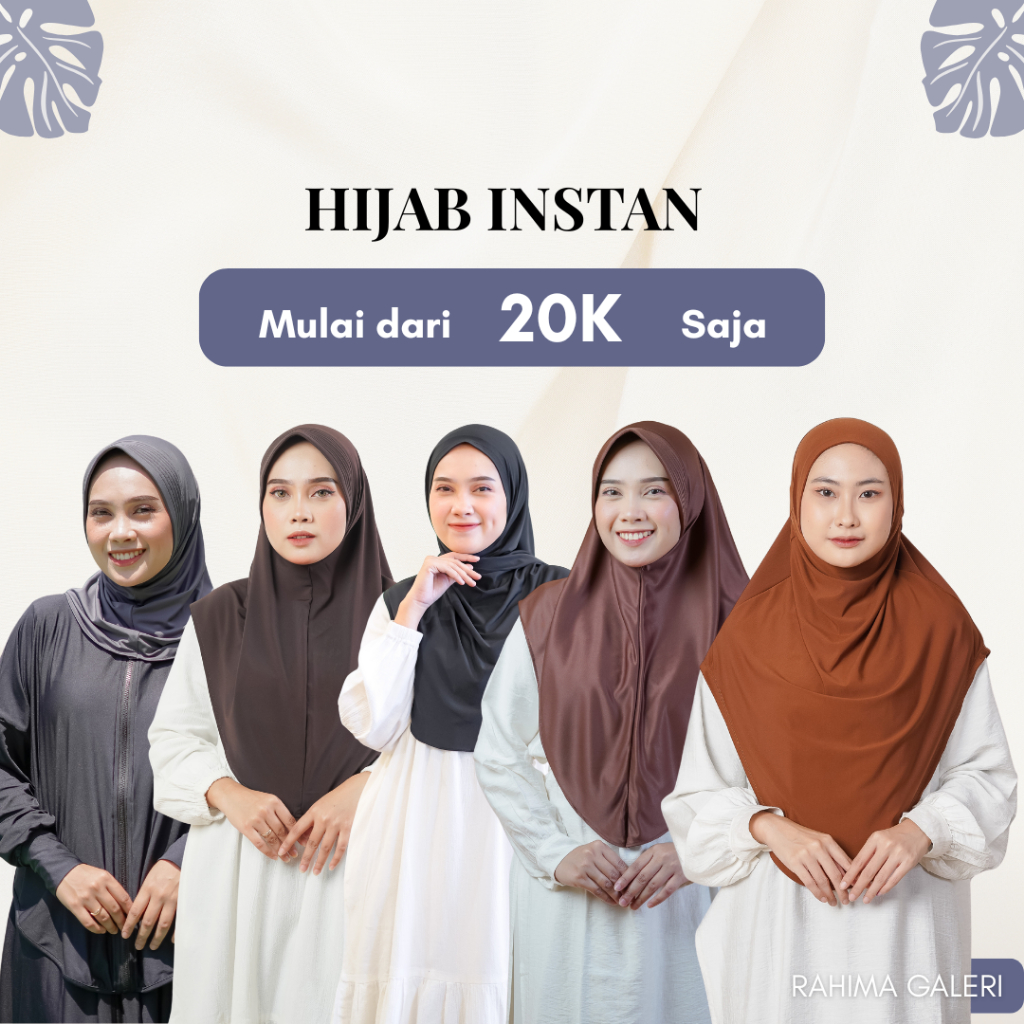 Hijab Instan Wanita Terbaru Bergo Simple Anti Ribet Bahan Adem Hijab Instan Premium Polos Bergo Keki