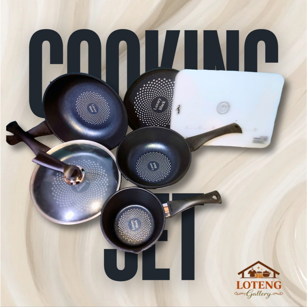 [NEW COOKING SET] COOCAN LUXURY BLACK DIAMOND COATING PAN | LEJEL HOME SHOPPING | 5 PCS 28 27 24 18 