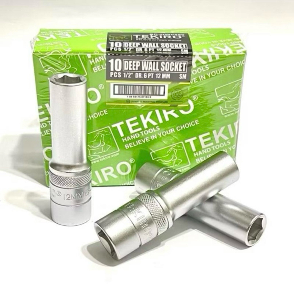 Mata Sok 12 mm Panjang TEKIRO Deep Wall Socket 12mm 1/2” 6 PT Mata Kunci Shock Sock Panjang Kunci So