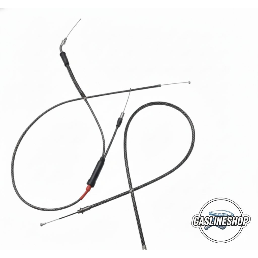 KABEL GAS SPONTAN RX-KING KARBON Serat HITAM KABEL 2 CABANG/ KOPLING KARBON Serat Hitam PNP Rx King 