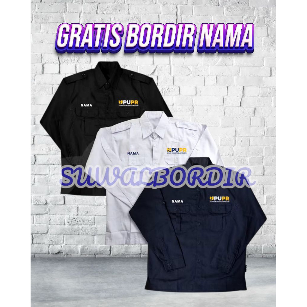 SERAGAM PUPR KEMEJA KEMENTERIAN PUPR KEMEJA BORDIR PUPR