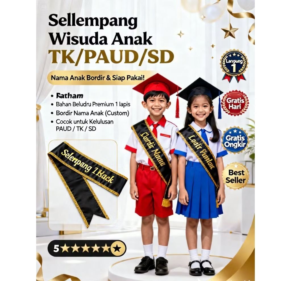 Selempang Wisuda Anak TK/SD