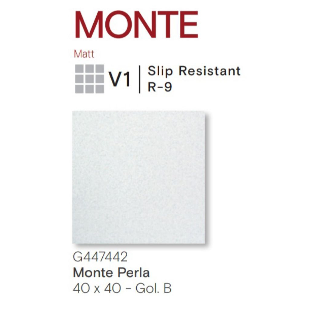 Keramik Roman Matt Monte Perla Ukuran 40×40cm