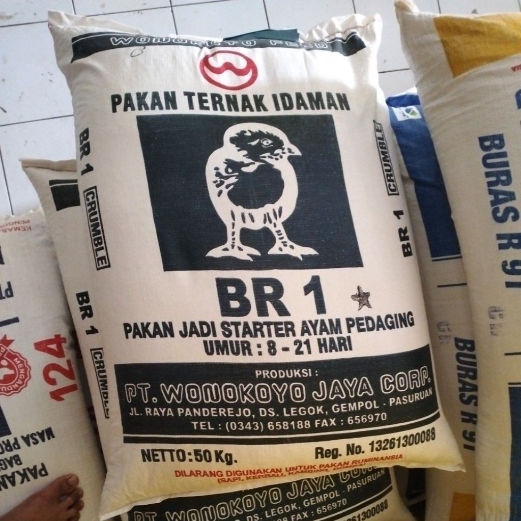 BR 1 BR1* PAKAN AYAM ORIGINAL 50KG PACKING DOBEL KARUNG