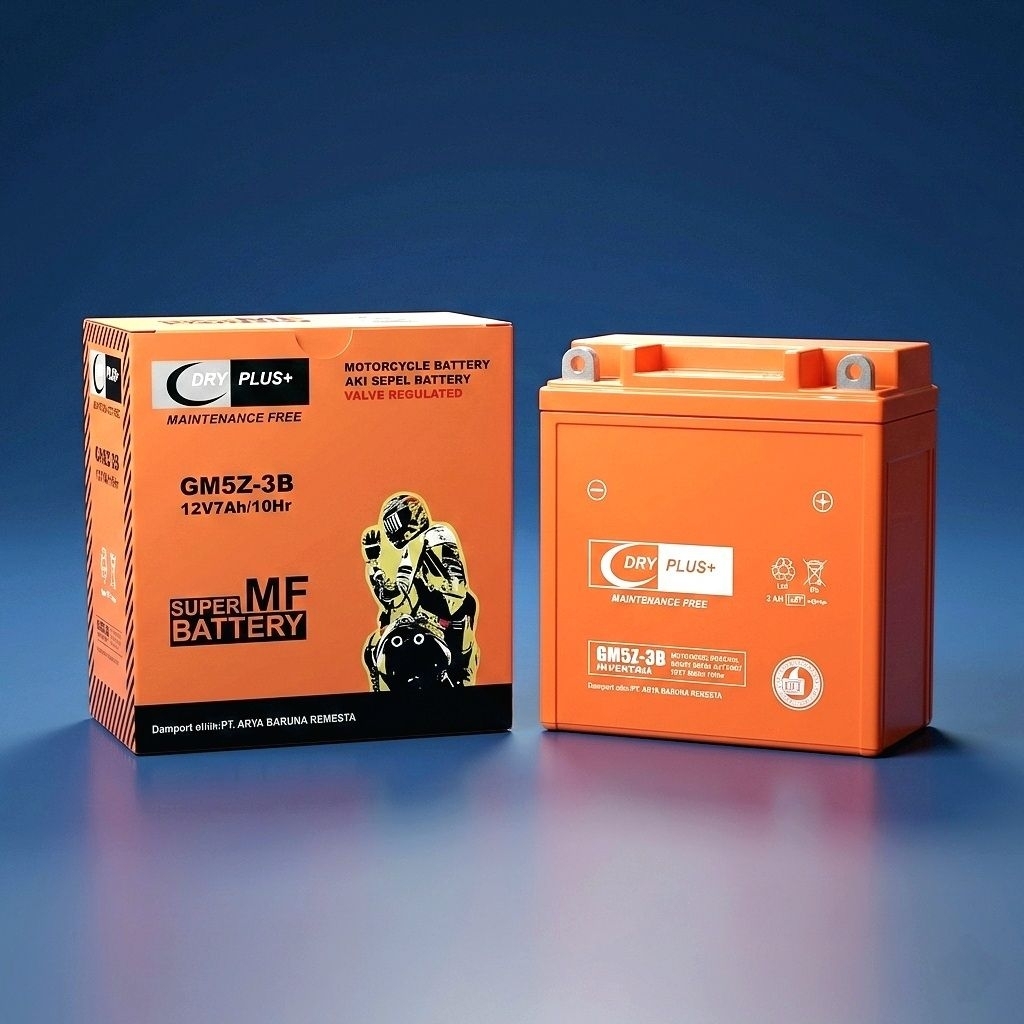 AKI MOTOR MIO SPORTY KARBU DRY PLUS+ GM5Z-3B 12V 7AH 100% ORIGINAL - Baterai Accu Motor Murah Terjan