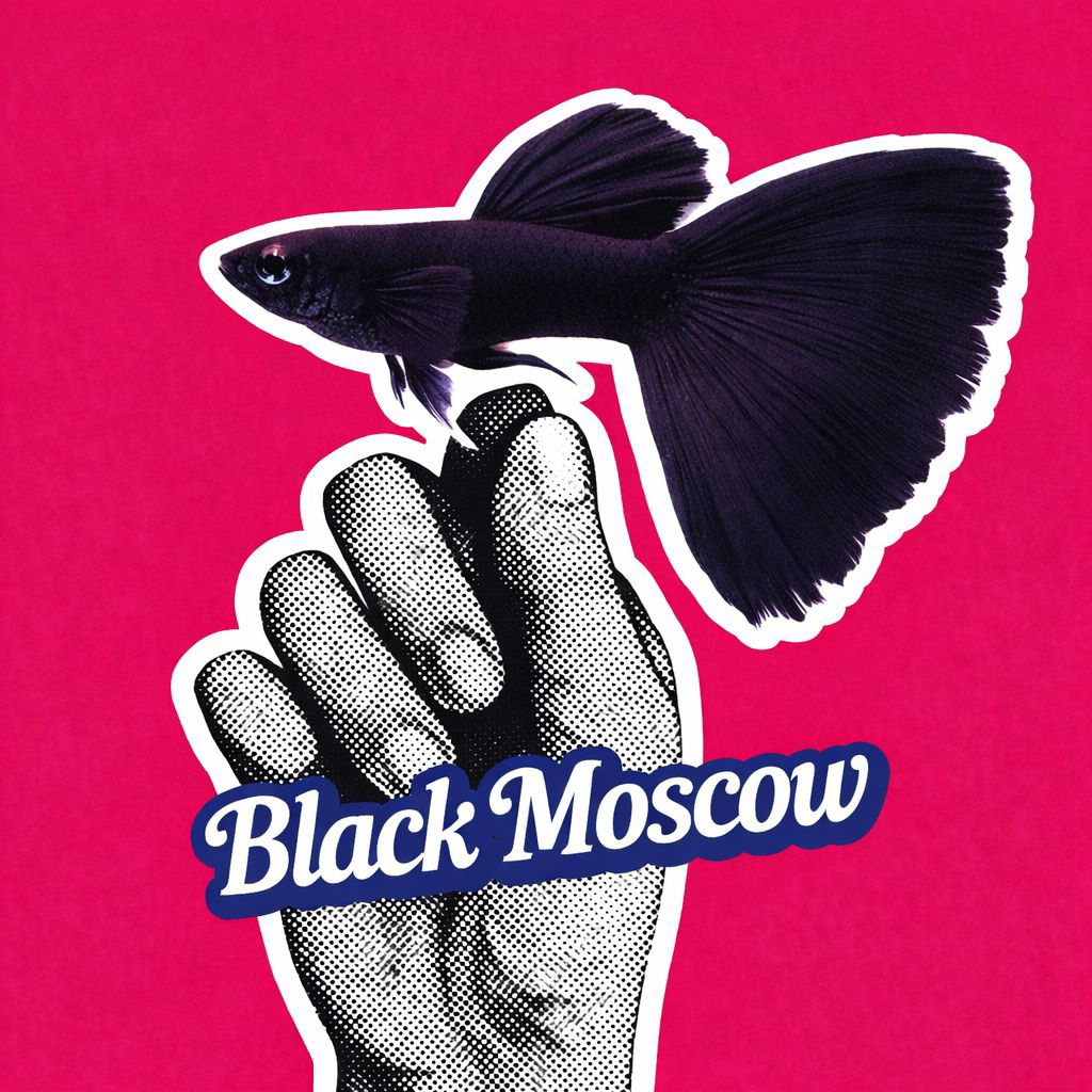 Sticker guppy Black Moscow