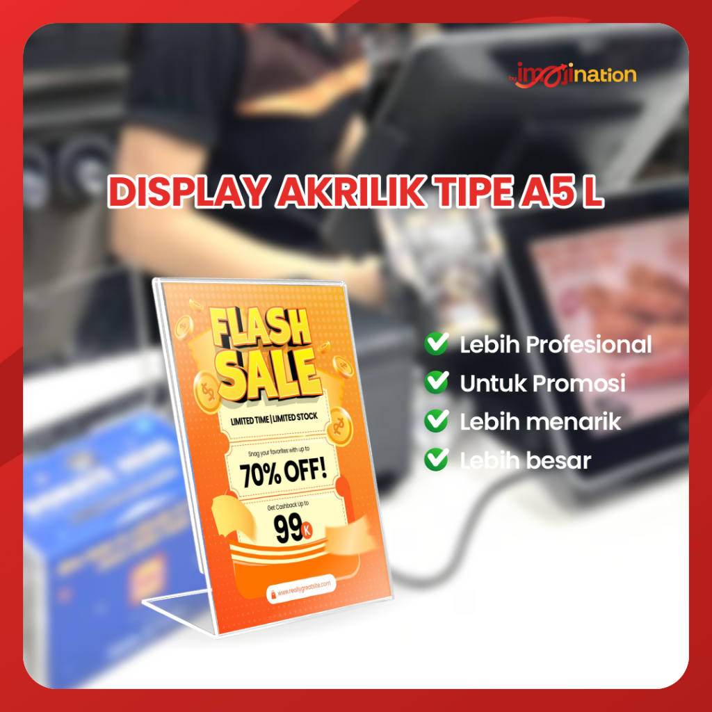 TEMPAT BROSUR AKRILIK / DISPLAY BROSUR / STAND AKRILIK QRIS / DISPLAY BROSUR AKRILIK TYPE A5L / STAN
