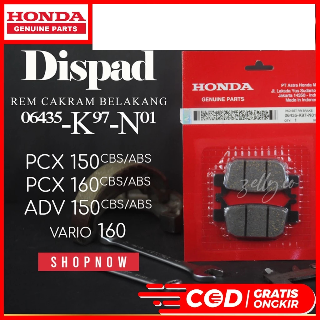 DISPAD KAMPAS REM BELAKANG K97 PCX OLD ADV Honda PCX 150 / PCX 160 / CBS / ABS STYLO 160 ABS