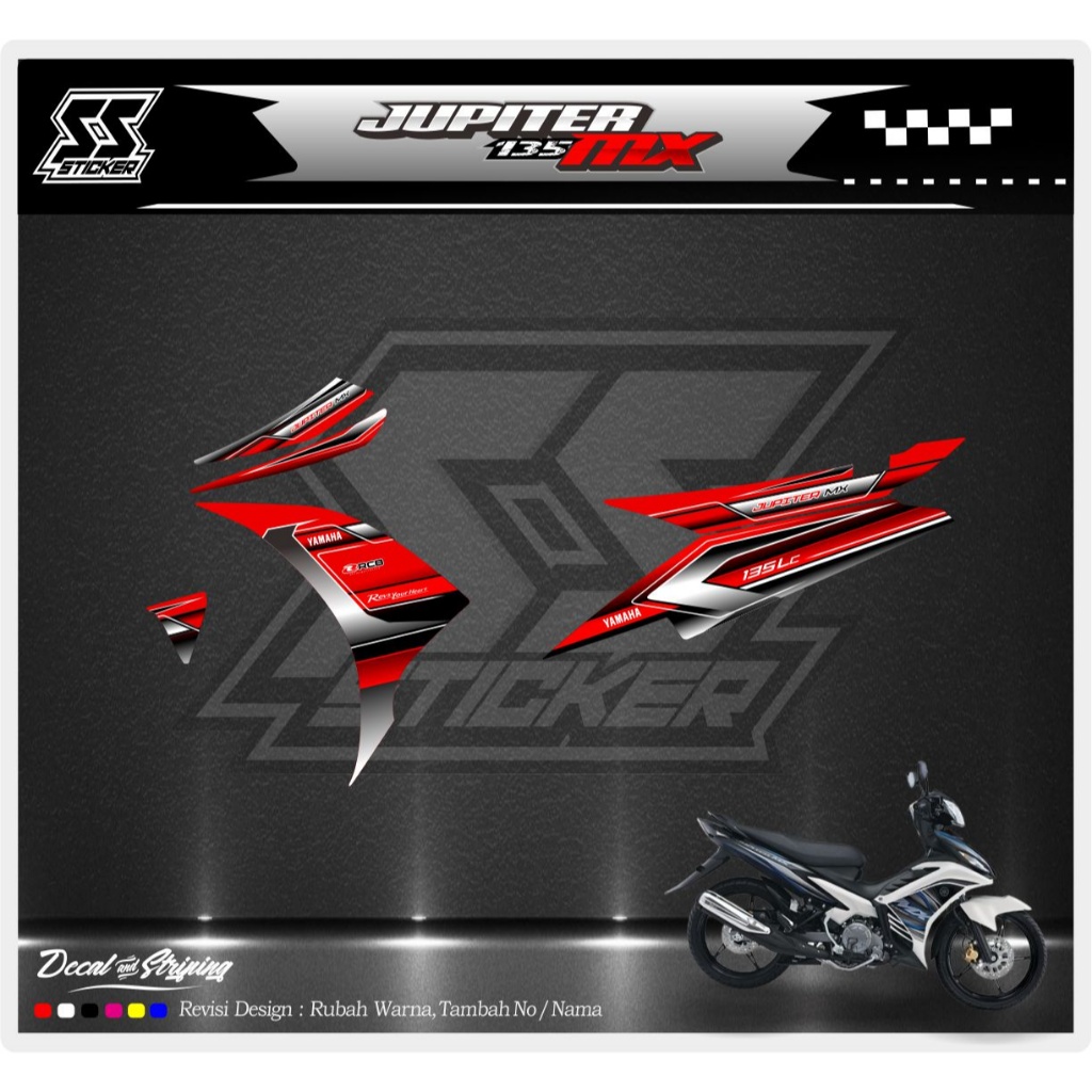 STIKER STRIPING MOTOR JUPITER MX 135 CUSTOM 07