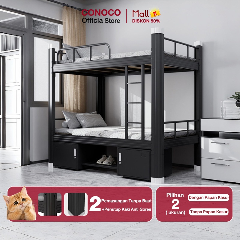 CONOCO Tempat tidur besi susun RANJANG BESI Ranjang Tingkat 2 Susun Tempat Tidur Anak Hanya Untuk As