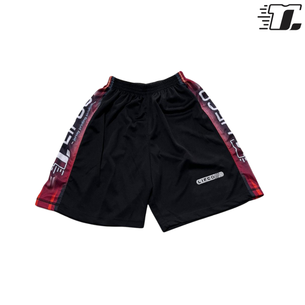Celana Voli Pria Lifco Crofle Print Samping Merah | Celana Sport Cowok Bahan Crofle