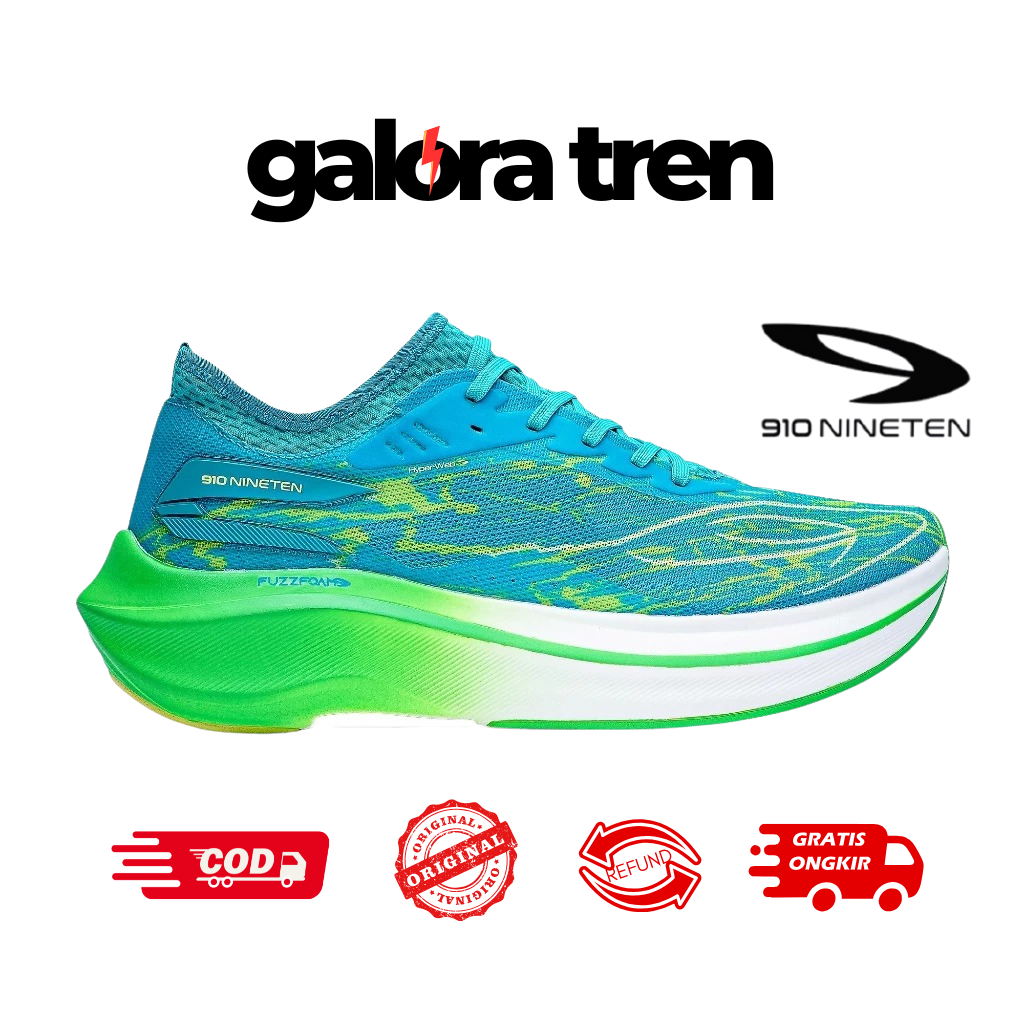 910 HAZE VELOCE HIJAU TOSCA/HIJAU NEON/KUNING - Sepatu Lari / Haze Veloce Hijau Tosca/Neon/Kuning 91