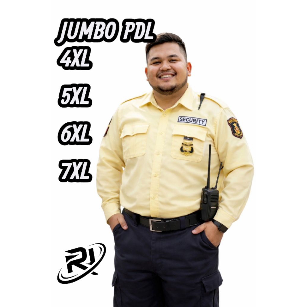 seragam security satpam PDL JUMBO lengan panjang American drill premium adem nyaman dipakai seharian