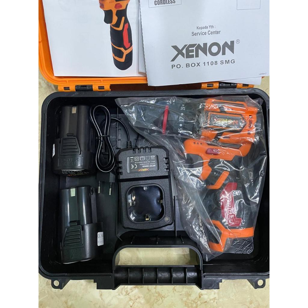 XENON CDID700N Mesin Bor Cordless Drill Brushless 10mm Obeng Screwdriver 2 Baterai Batre Tangan Beto