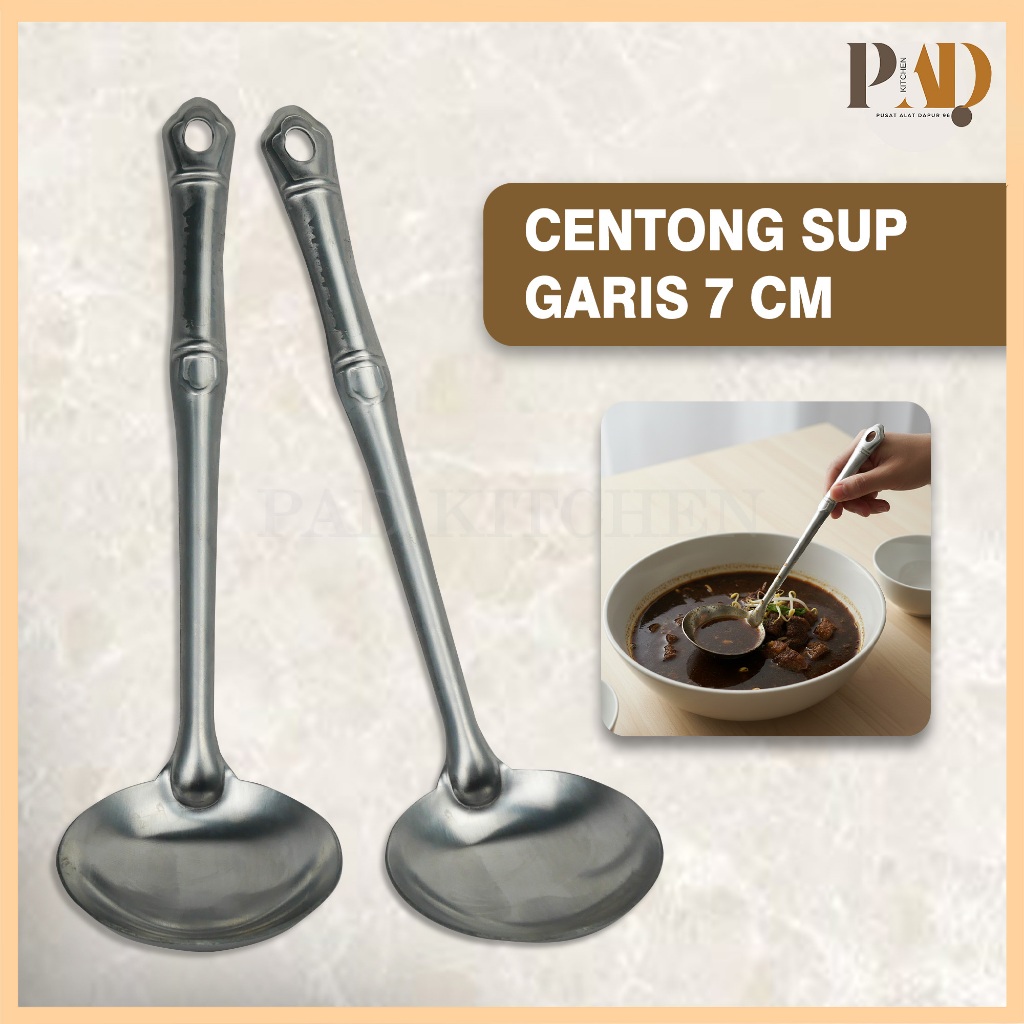 Centong Garis Stainless Steel Minimalis Masak Modern Centong Sayur Lubang Anti Karat | Centong Luban
