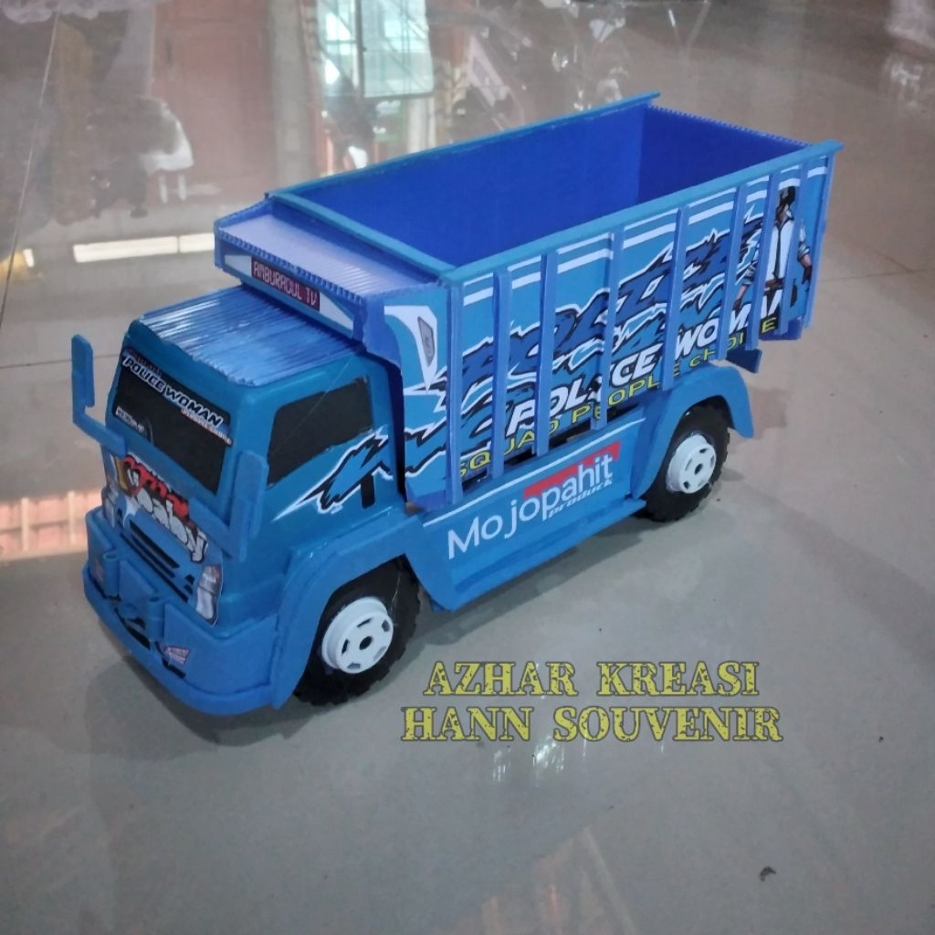 Mainan truk plastik modif livery police woman