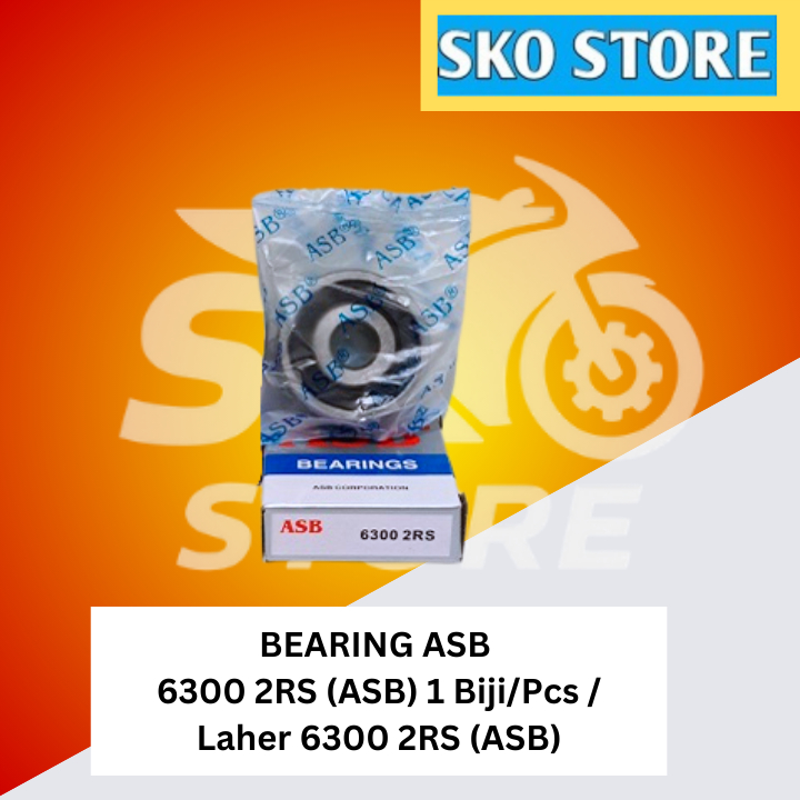 Bearing 6300 2RS (ASB) 1 Biji/Pcs /Laher 6300 2RS (ASB)