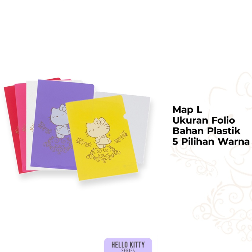 [Bantex Surabaya] Map L Plastik Bantex Folder Motif HELLO KITTY | Ukuran Folio | 2245AHK