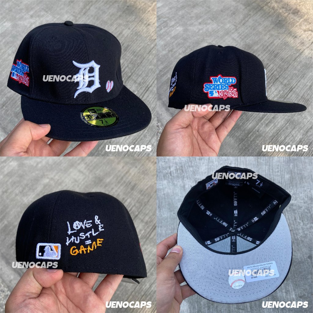 Topi Snapback Fitted Detroit Tigers Black White World Series 1988 Bordir Build Up Caps Aksesoris Wan