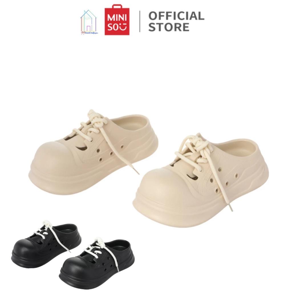 ORIGINAL Miniso Sandal Wanita Women's Lace Up Clogs EVA Sol Tebal Anti Slip CLOG TALI