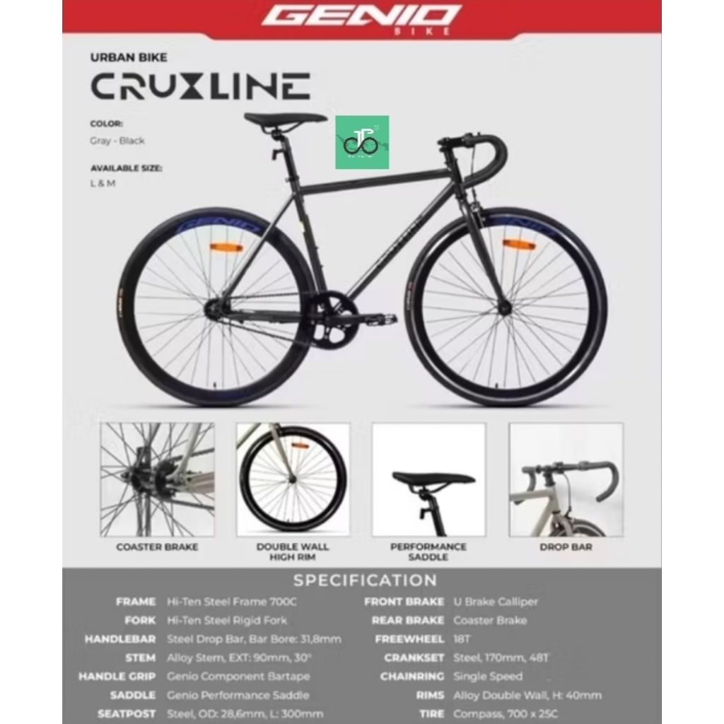 Sepeda Road Fixie Balap Genio Cruxline TERBARU