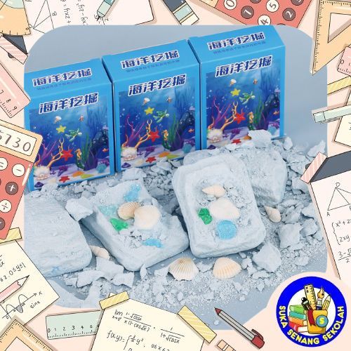Mainan Anak Edukasi Gali Fosil Kerang & Permata Laut / Dig It Clay Fossil AT0218