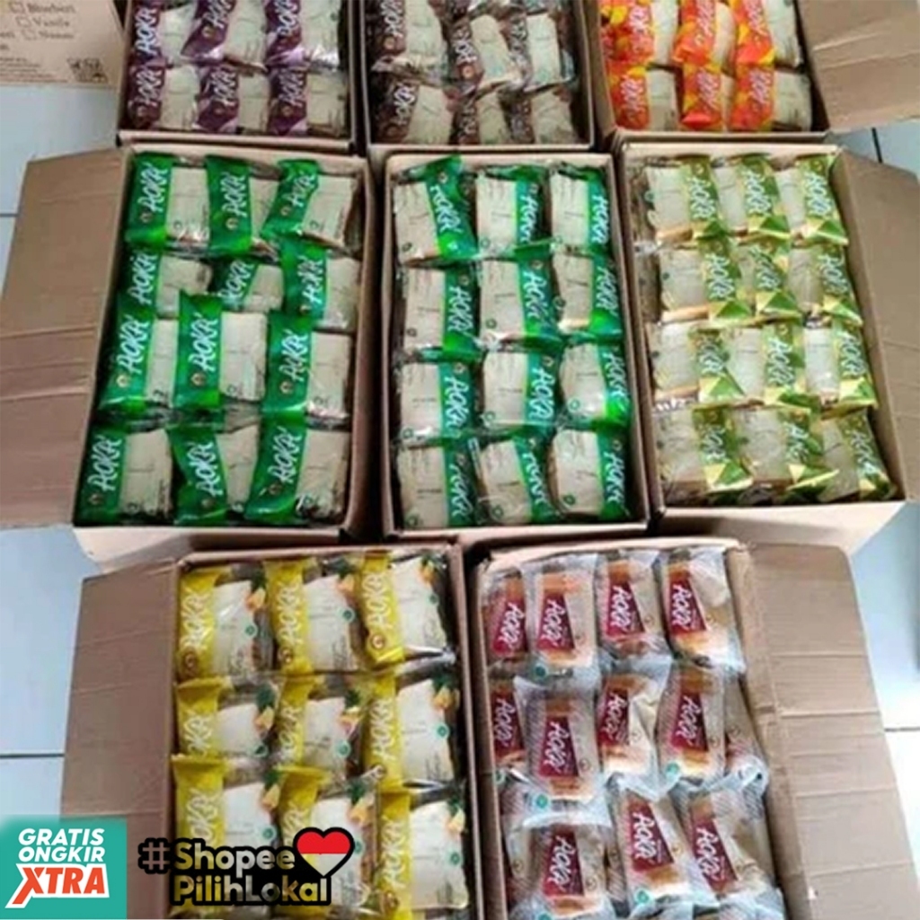 1 Dus Roti Aoka Mix Aoka Panggang, Aoka Panda, Aoka Gulung Isi 60 Pcs Bisa Request
