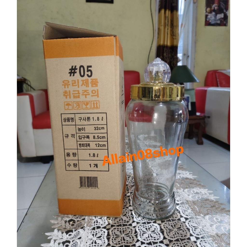 Botol Ginseng Kaca Korea 1,8 Liter..Kumgang Sharon