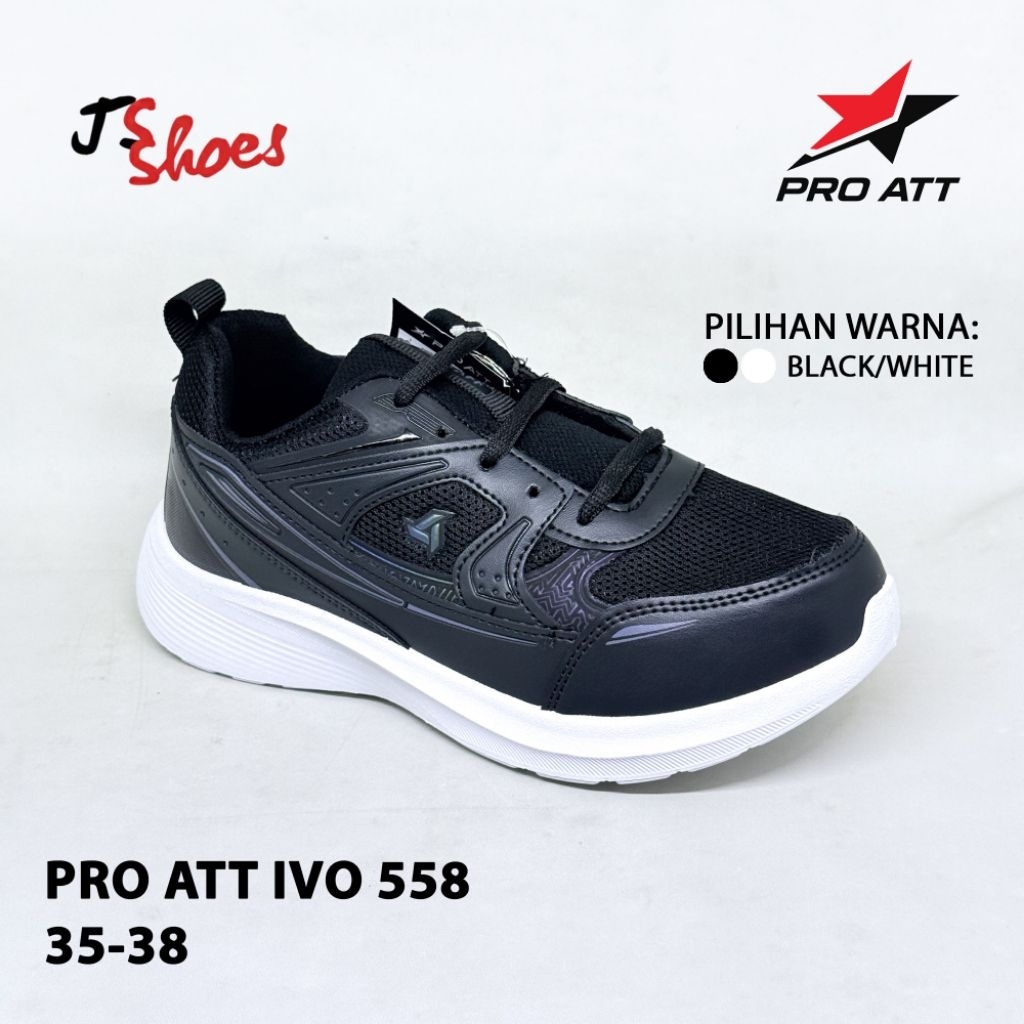 PRO ATT IVO 558 - SEPATU SEKOLAH TALI ANAK MERK PRO ATT ORIGINAL