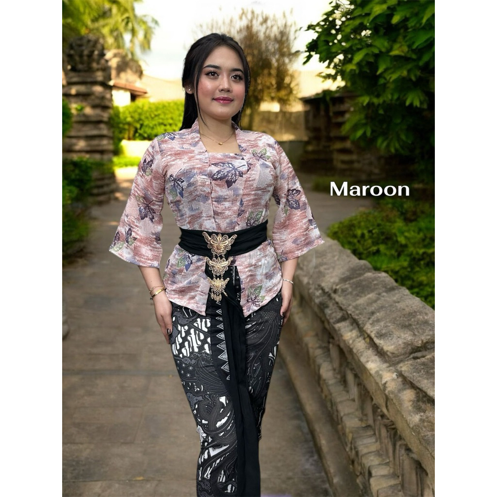 Kebaya Sifon Bunga Lengan Lonceng || Kebaya Kutubaru