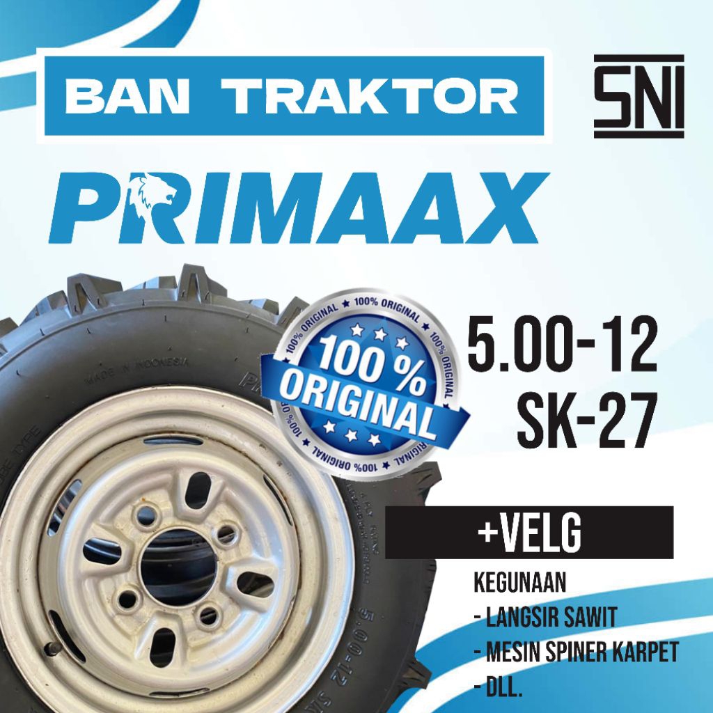 Paket Ban Traktor Ring 12 5.00 + Velg + Ban Dalam