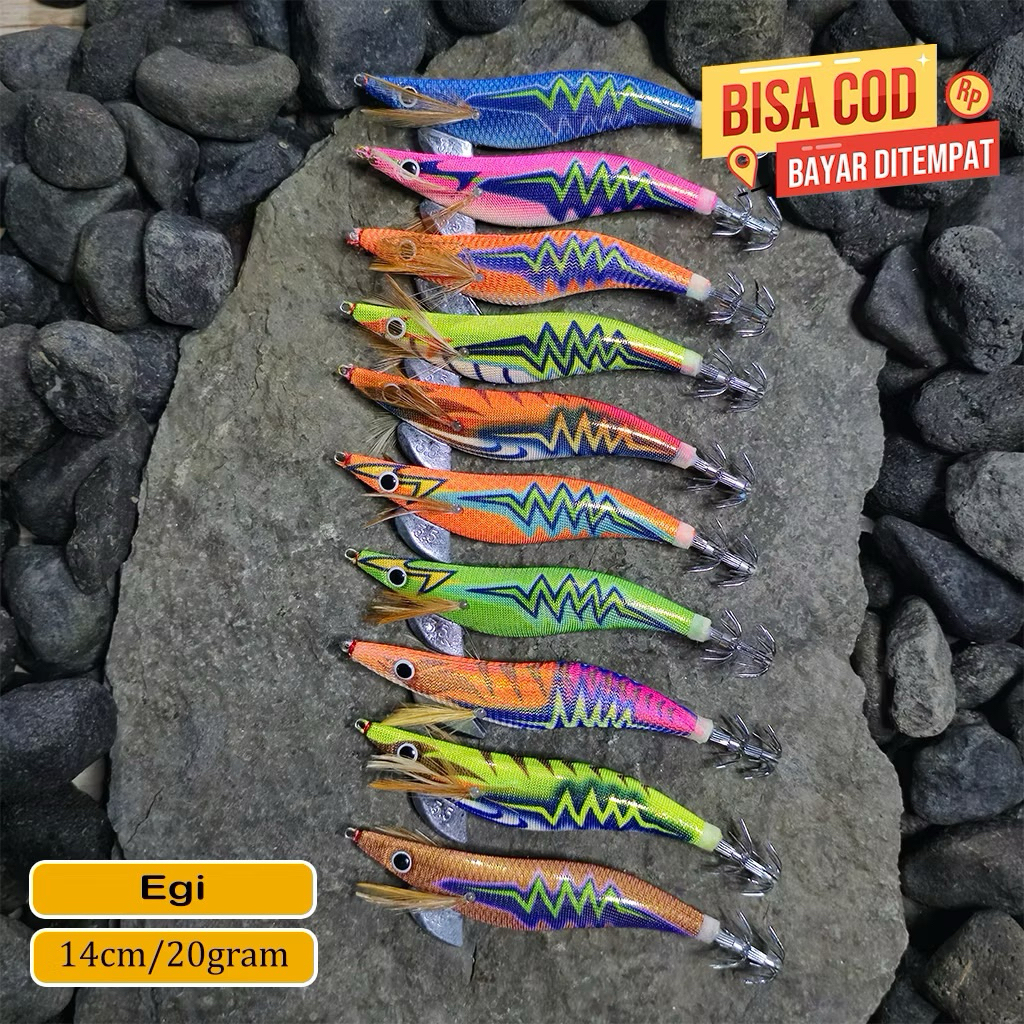 Egi Umpan Cumi 2.5 Glow in The Dark Rattle Squid Jig Bahan Berkualitas, Awet, Tahan lama dan Egi ata